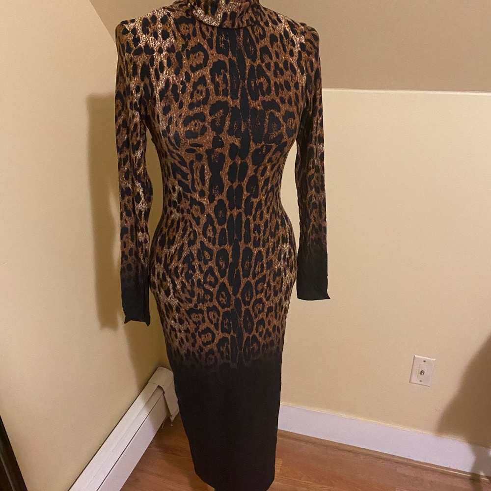 ASOS midi leopard ombre dress